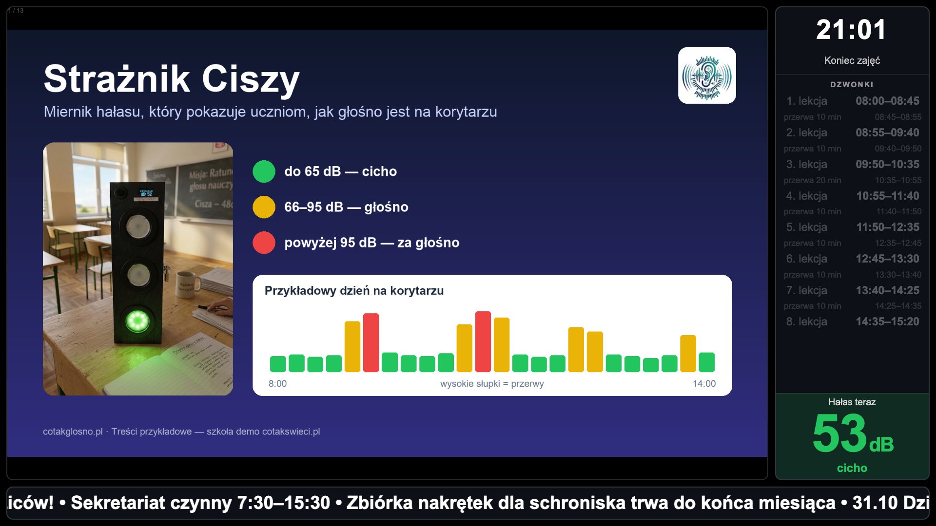 Slajd o mierniku Strażnik Ciszy